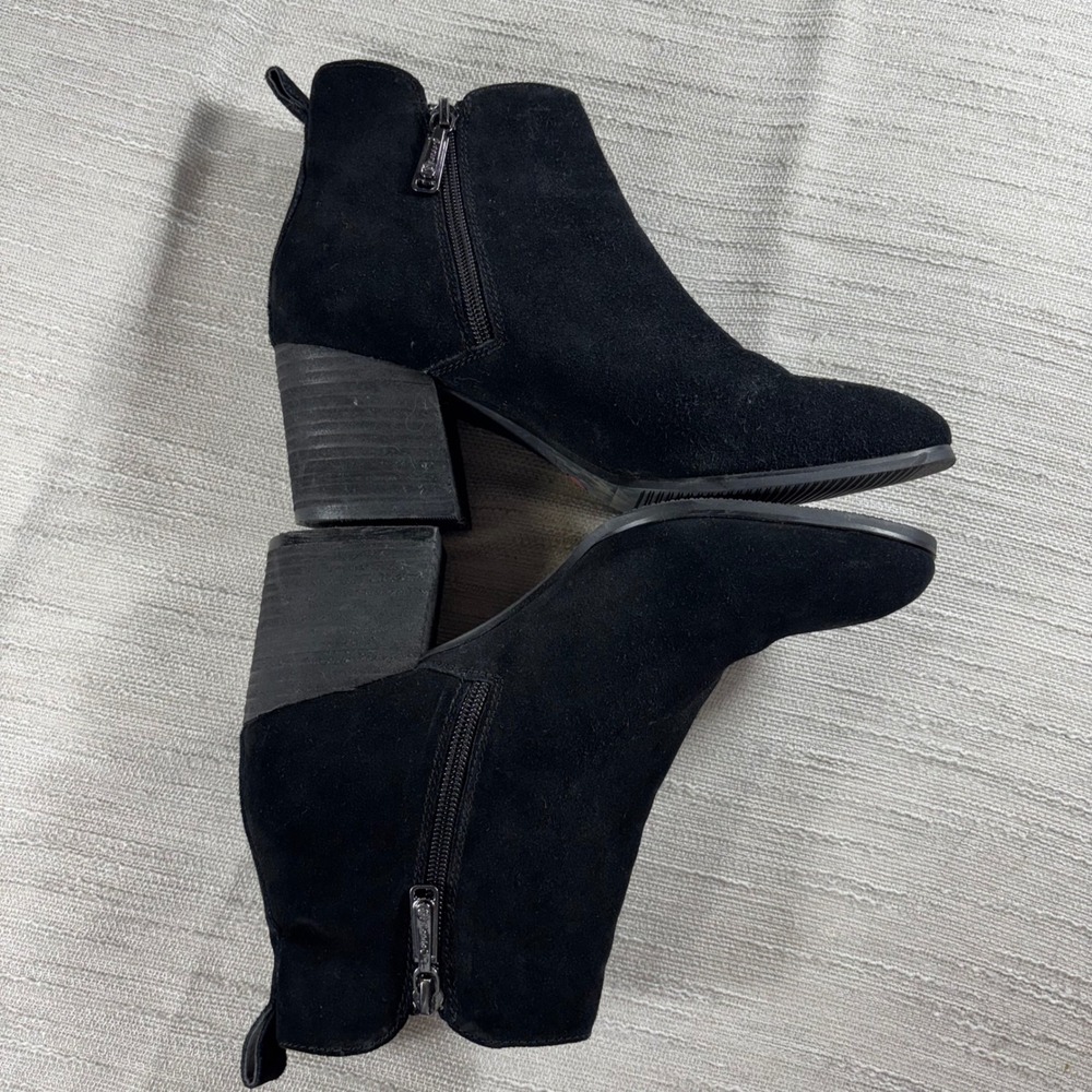 Blondo Waterproof Black Suede Block Heel Ankle Boots Classic Womens Size 8.5M - Picture 5 of 10